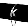 Initial "K" Bangle Bracelet With Cubic Zirconia Accent Image-3
