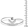 Initial "K" Bangle Bracelet With Cubic Zirconia Accent Image-4
