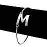 Initial "M" Bangle Bracelet With Cubic Zirconia Accent Image-3