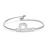 Initial "P" Bangle Bracelet With Cubic Zirconia Accent Image-1