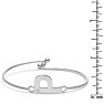 Initial "P" Bangle Bracelet With Cubic Zirconia Accent Image-4