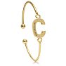 Yellow Gold "C" Initial Bangle Bracelet  Image-1