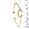 Yellow Gold "C" Initial Bangle Bracelet  Image-3