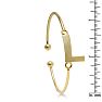Yellow Gold "L" Initial Bangle Bracelet  Image-3
