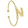 Yellow Gold "N" Initial Bangle Bracelet  Image-1