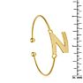 Yellow Gold "N" Initial Bangle Bracelet  Image-3