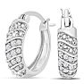 1/4 Carat 4-Row Diamond Hoop Earrings, 1/2 Inch Image-1