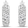 1/4 Carat 4-Row Diamond Hoop Earrings, 1/2 Inch Image-2
