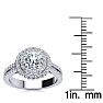 1 1/2 Carat Double Halo Round Diamond Engagement Ring in 14K White Gold Image-5