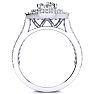 2 Carat Double Halo Round Diamond Engagement Ring in 14K White Gold Image-3