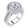 2 1/2 Carat Double Halo Round Diamond Engagement Ring in 14K White Gold

 Image-2
