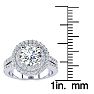 2 1/2 Carat Double Halo Round Diamond Engagement Ring in 14K White Gold

 Image-5