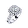 1 1/2 Carat Double Halo Cushion Cut Diamond Engagement Ring in 14 Karat White Gold
 Image-2