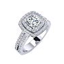1 1/2 Carat Double Halo Cushion Cut Diamond Engagement Ring in 14 Karat White Gold
 Image-2
