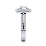 2 Carat Double Halo Cushion Cut Diamond Engagement Ring in 14 Karat White Gold Image-3