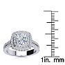 2 Carat Double Halo Cushion Cut Diamond Engagement Ring in 14 Karat White Gold Image-5
