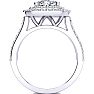 2 1/2 Carat Double Halo Diamond Engagement Ring in 14k White Gold Image-2