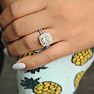 2 1/2 Carat Double Halo Diamond Engagement Ring in 14k White Gold Image-3