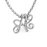 Letter A Diamond Initial Necklace In White Gold With 6 Diamonds Image-2