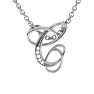 Letter C Diamond Initial Necklace In White Gold With 6 Diamonds Image-1