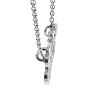 Letter F Diamond Initial Necklace In White Gold With 6 Diamonds Image-5