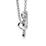 Letter H Diamond Initial Necklace In White Gold With 6 Diamonds Image-5