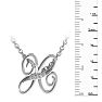 Letter H Diamond Initial Necklace In White Gold With 6 Diamonds Image-6