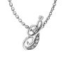 Letter I Diamond Initial Necklace In White Gold With 6 Diamonds Image-2