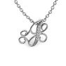 Letter J Diamond Initial Necklace In White Gold With 6 Diamonds Image-1