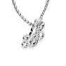 Letter J Diamond Initial Necklace In White Gold With 6 Diamonds Image-3