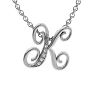 Letter K Diamond Initial Necklace In White Gold With 6 Diamonds Image-1