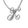 Letter K Diamond Initial Necklace In White Gold With 6 Diamonds Image-2