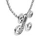 Letter K Diamond Initial Necklace In White Gold With 6 Diamonds Image-3