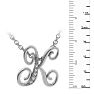 Letter K Diamond Initial Necklace In White Gold With 6 Diamonds Image-6
