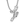 Letter L Diamond Initial Necklace In White Gold With 6 Diamonds Image-4