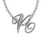 Letter N Diamond Initial Necklace In White Gold With 6 Diamonds Image-1