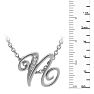 Letter N Diamond Initial Necklace In White Gold With 6 Diamonds Image-6