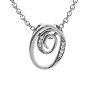 Letter O Diamond Initial Necklace In White Gold With 6 Diamonds Image-1