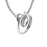 Letter O Diamond Initial Necklace In White Gold With 6 Diamonds Image-3