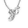 Letter P Diamond Initial Necklace In White Gold With 6 Diamonds Image-3