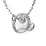 Letter Q Diamond Initial Necklace In White Gold With 6 Diamonds Image-2