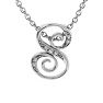 Letter S Diamond Initial Necklace In White Gold With 6 Diamonds Image-1