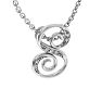 Letter S Diamond Initial Necklace In White Gold With 6 Diamonds Image-2