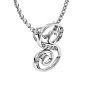 Letter S Diamond Initial Necklace In White Gold With 6 Diamonds Image-3