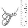 Letter T Diamond Initial Necklace In White Gold With 6 Diamonds Image-6