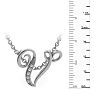 Letter V Diamond Initial Necklace In White Gold With 6 Diamonds Image-6