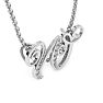 Letter W Diamond Initial Necklace In White Gold With 6 Diamonds Image-3