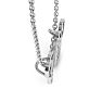 Letter W Diamond Initial Necklace In White Gold With 6 Diamonds Image-5