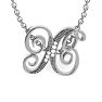 Letter X Diamond Initial Necklace In White Gold With 6 Diamonds Image-1