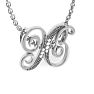 Letter X Diamond Initial Necklace In White Gold With 6 Diamonds Image-2